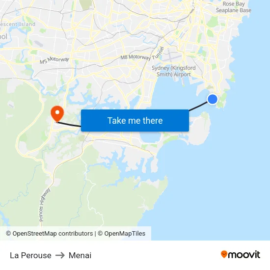 La Perouse to Menai map