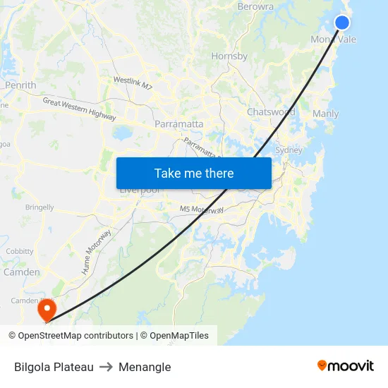 Bilgola Plateau to Menangle map