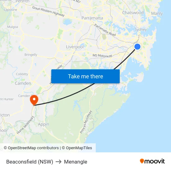 Beaconsfield (NSW) to Menangle map
