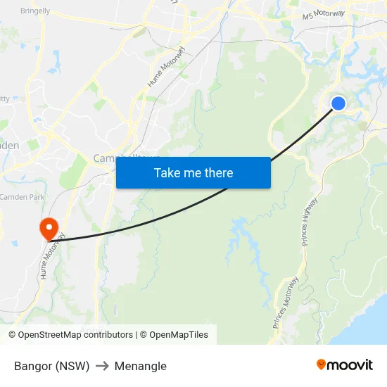 Bangor (NSW) to Menangle map
