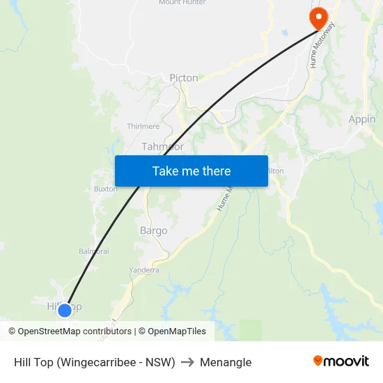 Hill Top (Wingecarribee - NSW) to Menangle map