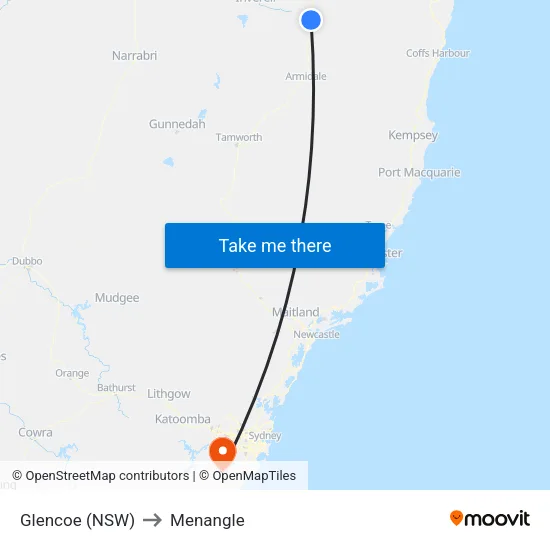 Glencoe (NSW) to Menangle map