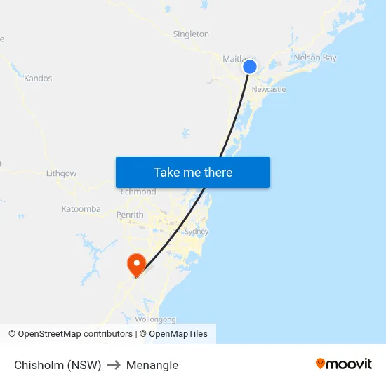 Chisholm (NSW) to Menangle map