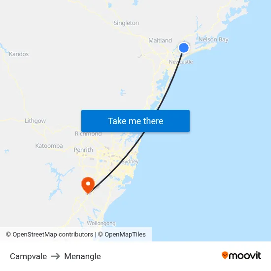 Campvale to Menangle map