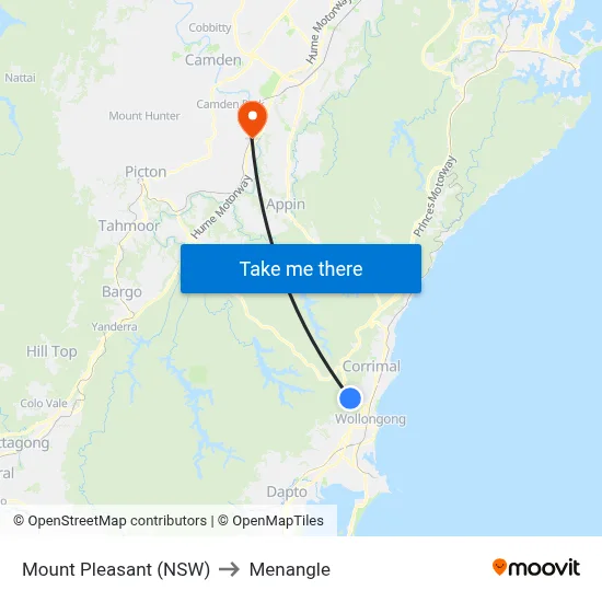 Mount Pleasant (NSW) to Menangle map