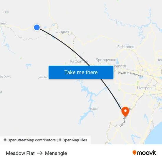 Meadow Flat to Menangle map