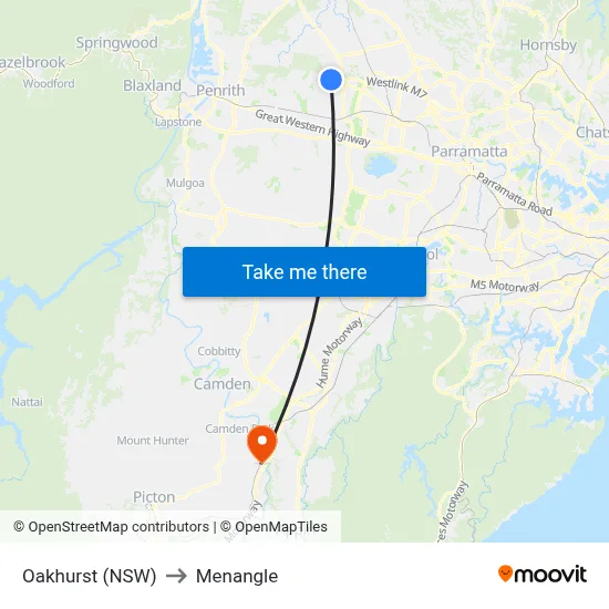 Oakhurst (NSW) to Menangle map