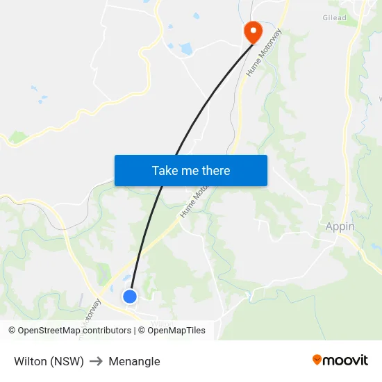 Wilton (NSW) to Menangle map