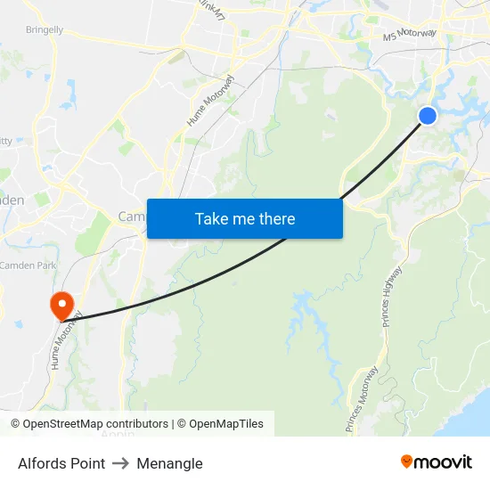 Alfords Point to Menangle map