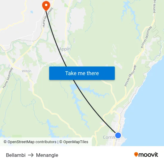 Bellambi to Menangle map