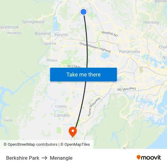 Berkshire Park to Menangle map