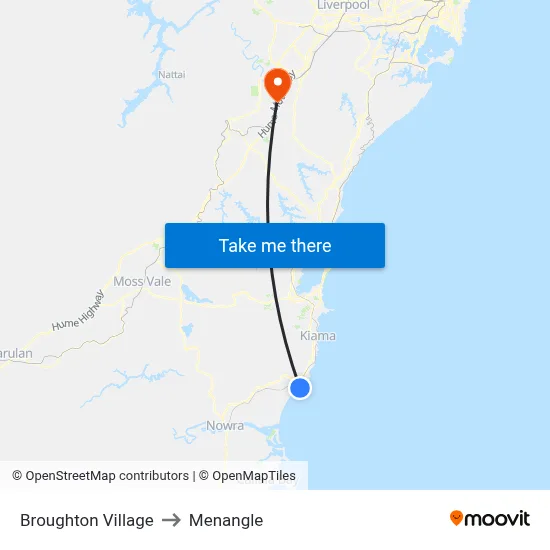 Broughton Village to Menangle map