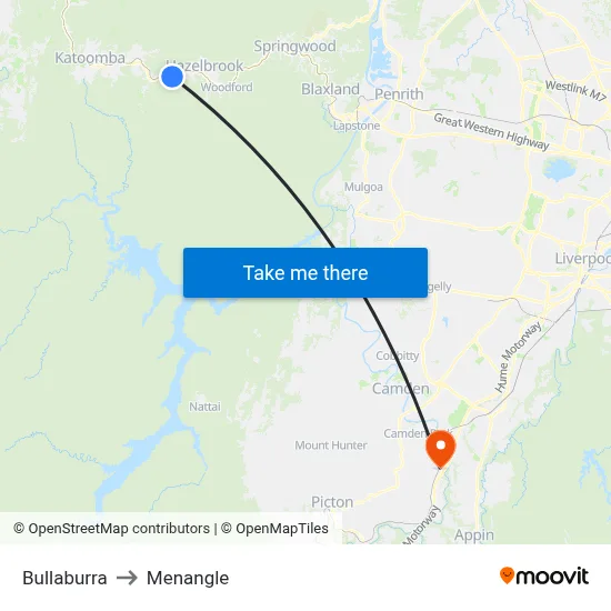 Bullaburra to Menangle map