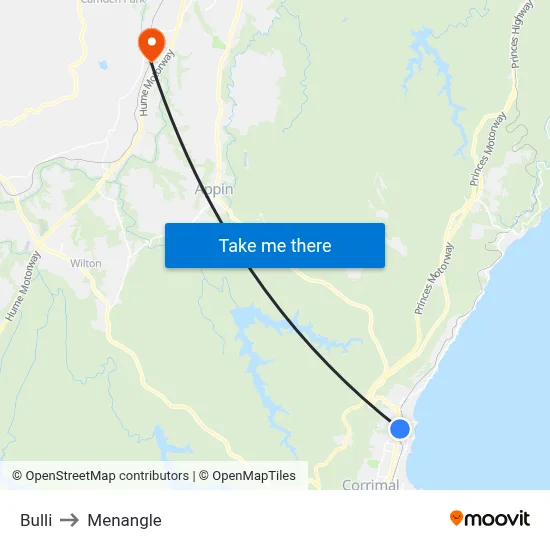 Bulli to Menangle map