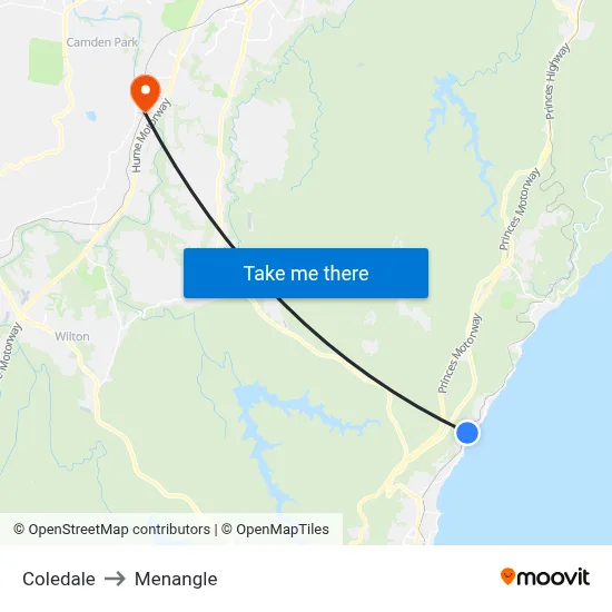 Coledale to Menangle map
