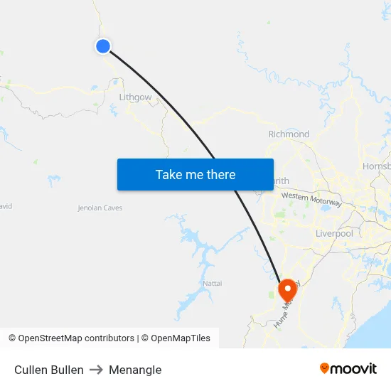 Cullen Bullen to Menangle map