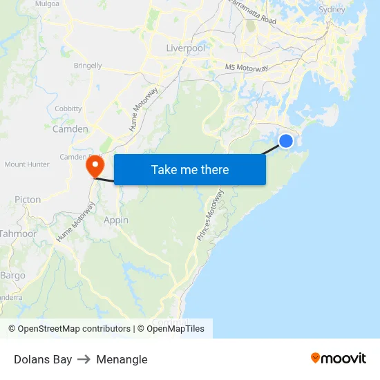Dolans Bay to Menangle map