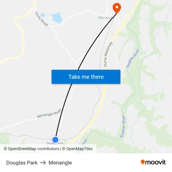 Douglas Park to Menangle map