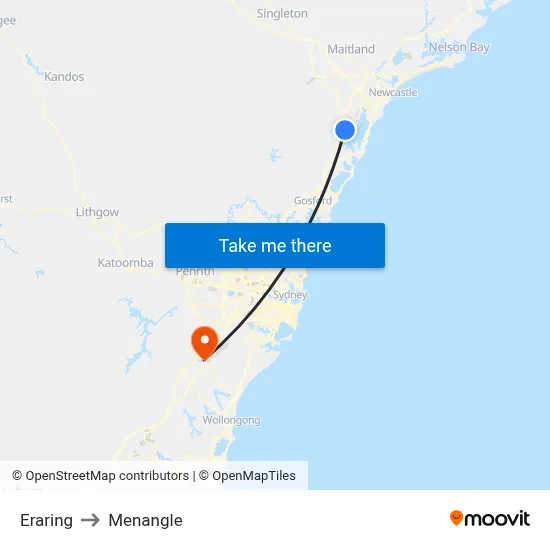 Eraring to Menangle map