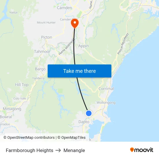 Farmborough Heights to Menangle map