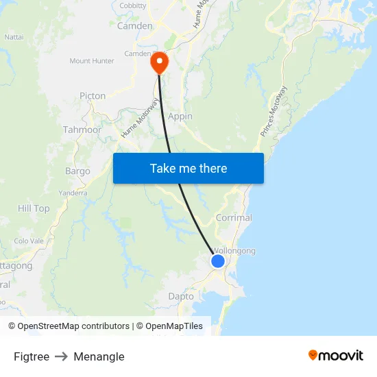 Figtree to Menangle map
