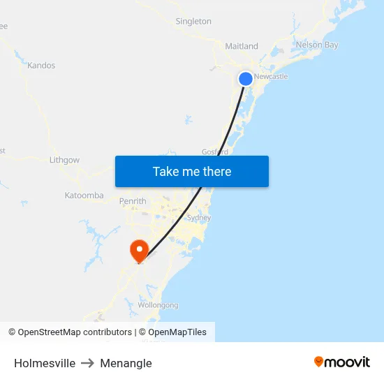 Holmesville to Menangle map
