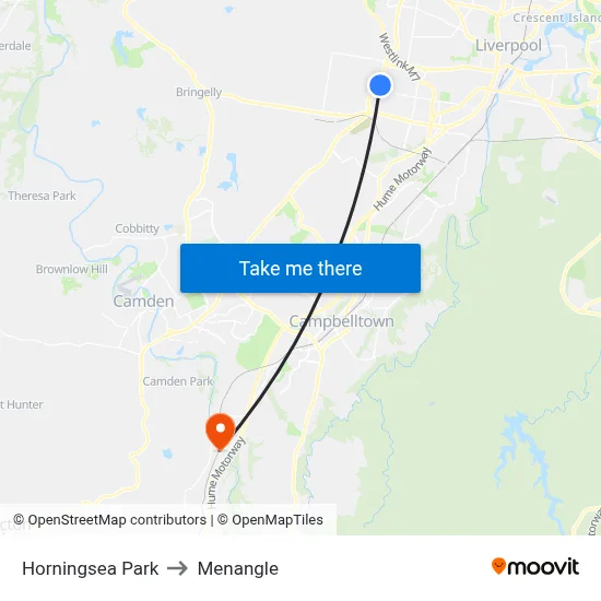 Horningsea Park to Menangle map