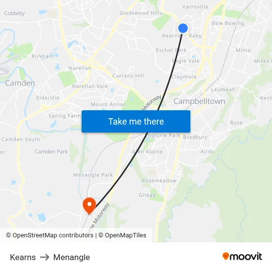 Kearns to Menangle map