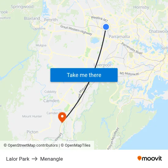 Lalor Park to Menangle map