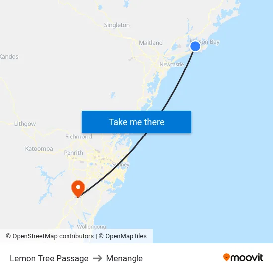 Lemon Tree Passage to Menangle map
