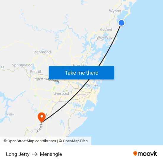 Long Jetty to Menangle map