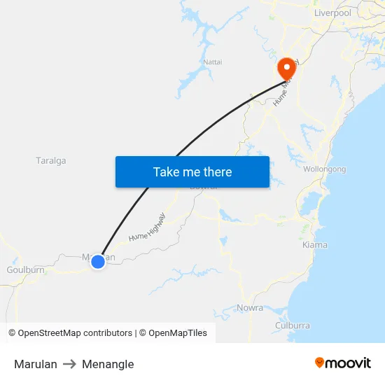Marulan to Menangle map