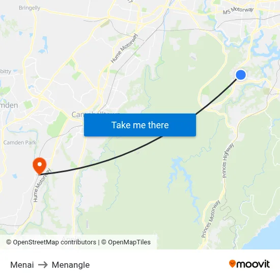 Menai to Menangle map