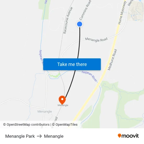 Menangle Park to Menangle map