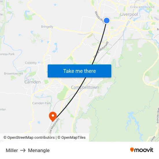 Miller to Menangle map