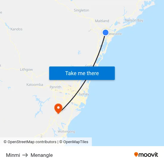 Minmi to Menangle map