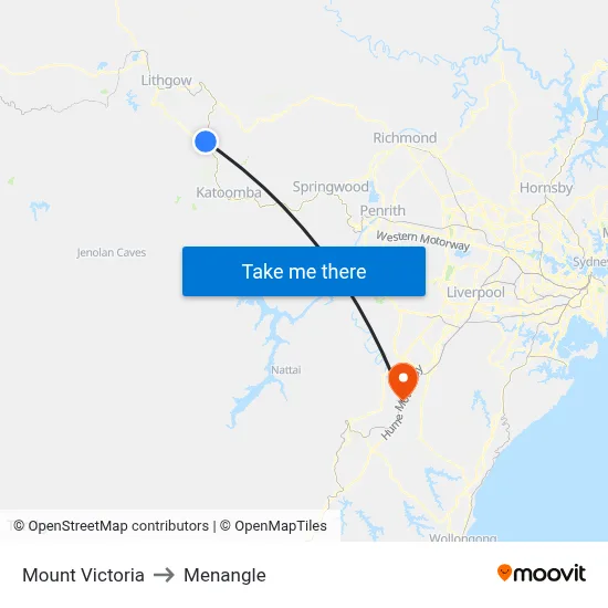Mount Victoria to Menangle map