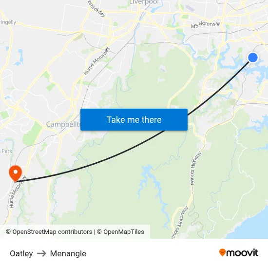 Oatley to Menangle map