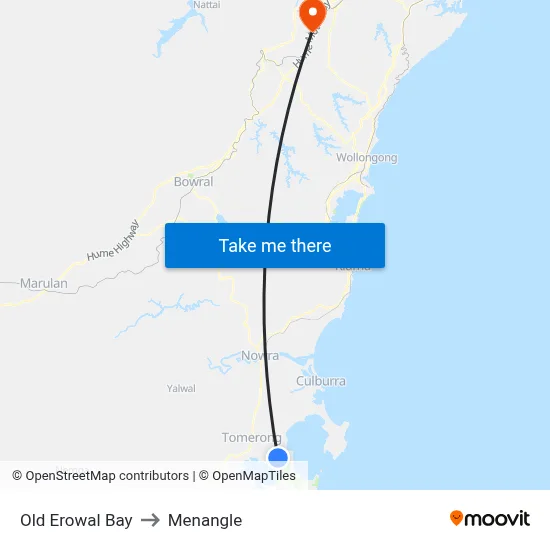 Old Erowal Bay to Menangle map