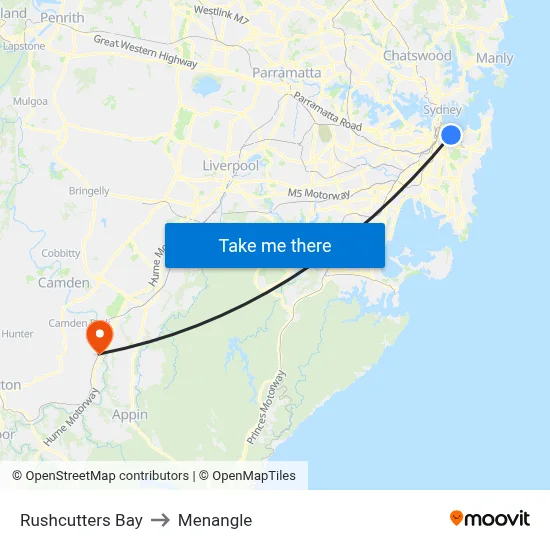 Rushcutters Bay to Menangle map