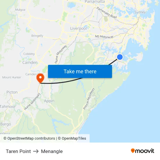 Taren Point to Menangle map
