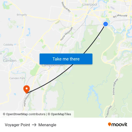 Voyager Point to Menangle map