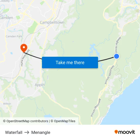 Waterfall to Menangle map