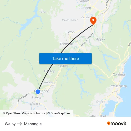 Welby to Menangle map