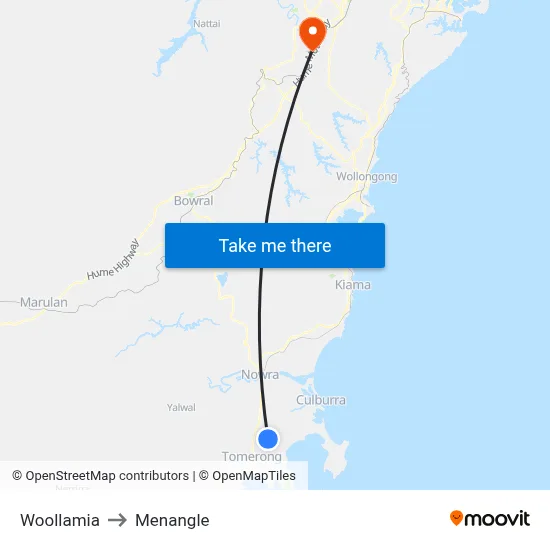 Woollamia to Menangle map