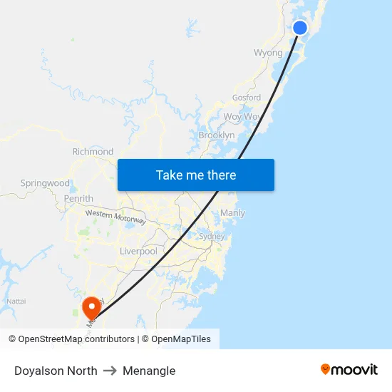 Doyalson North to Menangle map