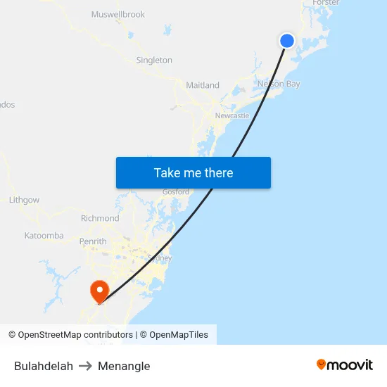 Bulahdelah to Menangle map
