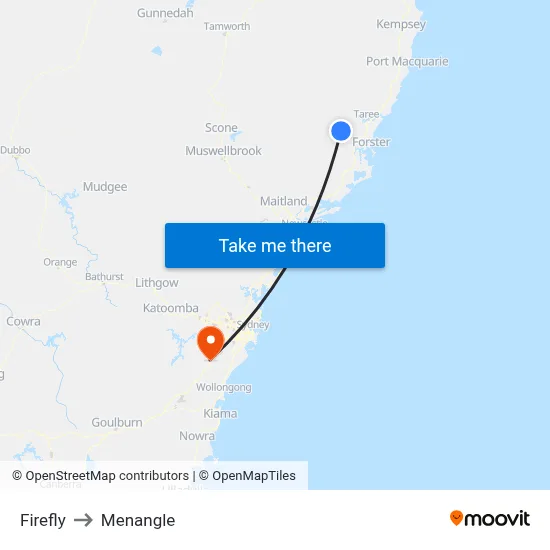 Firefly to Menangle map