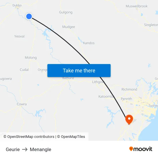 Geurie to Menangle map