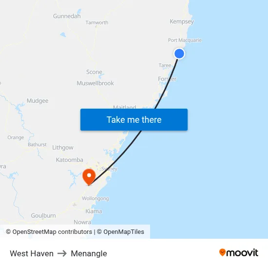 West Haven to Menangle map